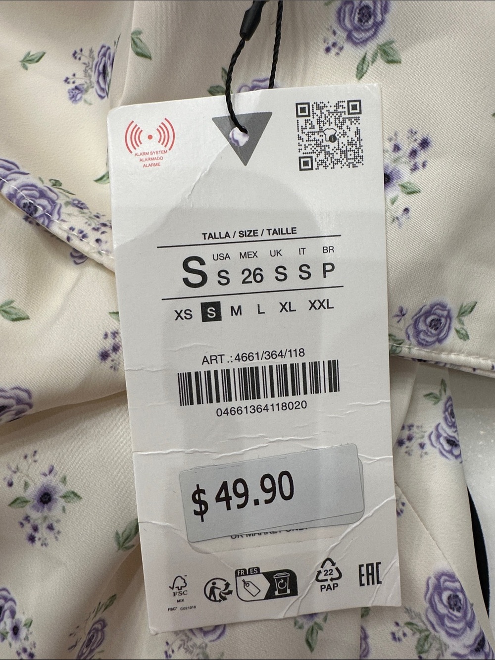 Zara size small white and purple floral dress. new - Picture 6 of 6